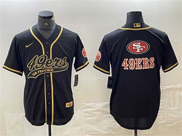 Mens San Francisco 49ers Black Team Big Logo With Patch Cool Base Stitched Baseball Jersey,We sell and wholesale Mens San Francisco 49ers Black Team Big Logo With Patch Cool Base Stitched Baseball Jersey on line form chian!